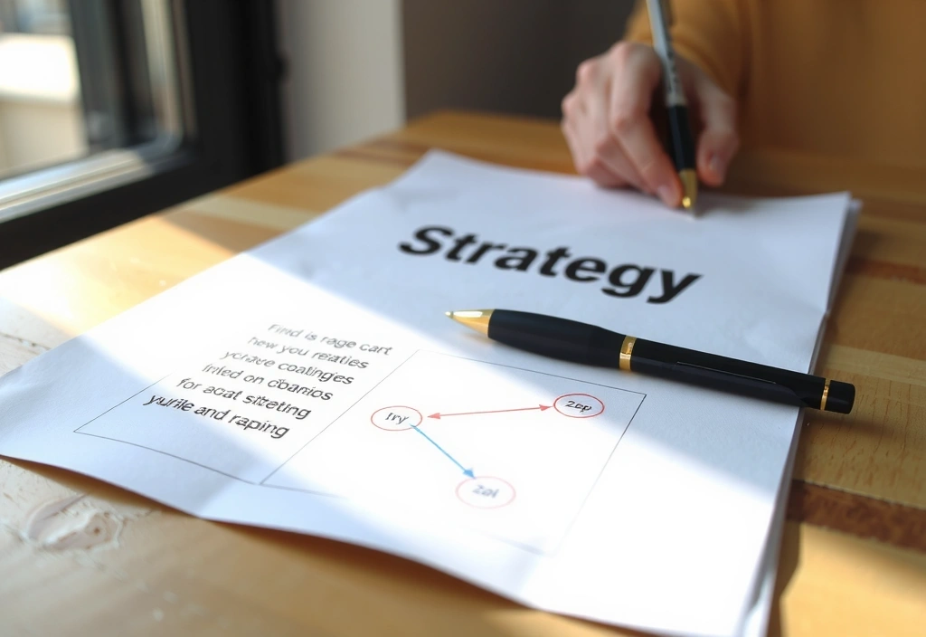 Strategy document with sketches