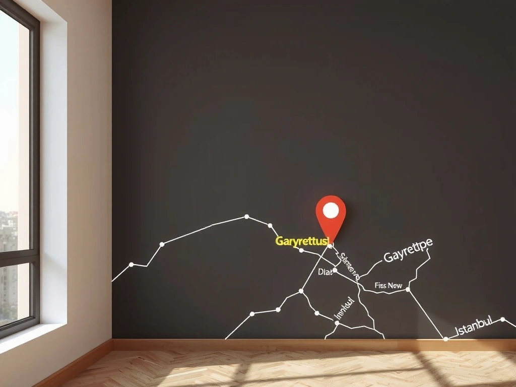 Stylized map of Istanbul with studio location indicated by a single accent point.