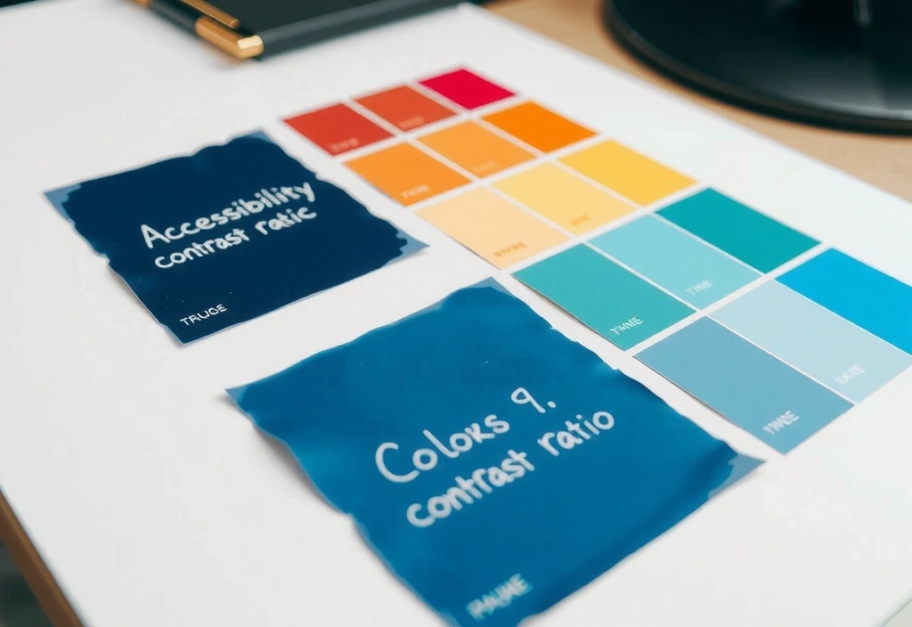 Color palette swatches with contrast notes