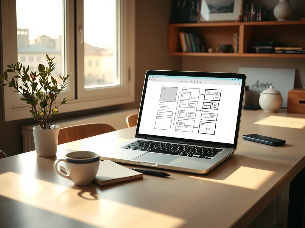 Istanbul studio workflow desk with wireframes and sketches